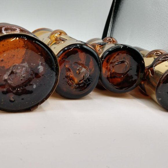 Rare Felipe Derlfinger Caged (metal band) hand blown Amber Tom Collins Glasses - Picture 3 of 16